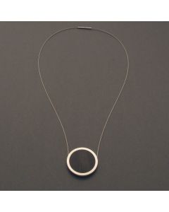 Round Ebony Pendant Necklace