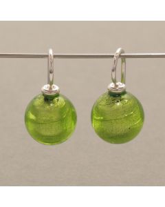 Light Green Murano Glass Bead Earrings