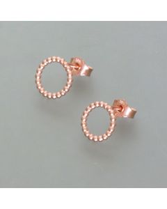 Ear studs delicate beads rosé gold plated