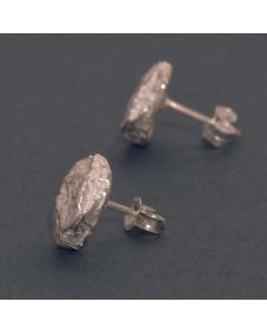 Large Silver Nugget Ear Studs