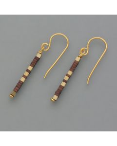 Delicate earrings hematite, brown-gold