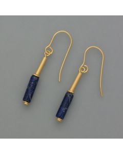 Gold-plated lapis earrings