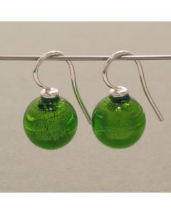Grass Green Murano Glass Bead Earrings