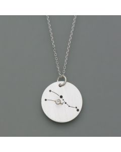 Star sign pendant Taurus made of sterling silver with a diamond