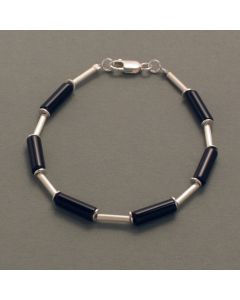 Onyx Bracelet with Silver