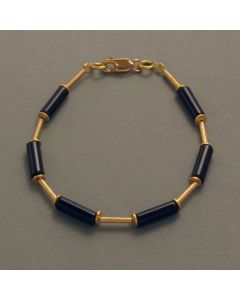 Onyx Bracelet with Gilded Silver