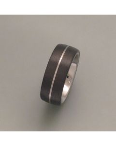 Carbon Ring with Stainless Steel Stripe (9 mm Width)