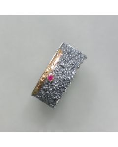 Ring Patina with a ruby gemstone