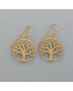 Earrings Tree of Life made of 925 gold-plated silver