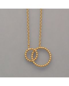 Necklace with Two Gold-Plated Silver Rings