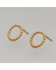 Delicate Gold-Plated Silver Bead Ear Studs