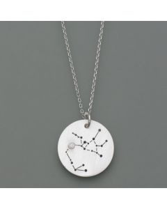 Zodiac sign pendant Sagittarius made of sterling silver with a diamond