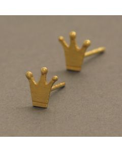 “Crown” Gilded Silver Ear Studs