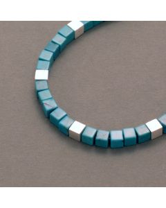 Cubed Turquoise Necklace with Silver
