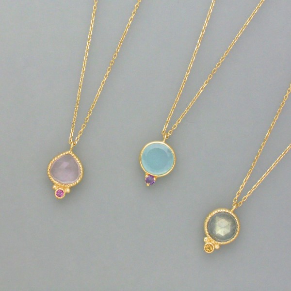 delicate necklaces with precious stones