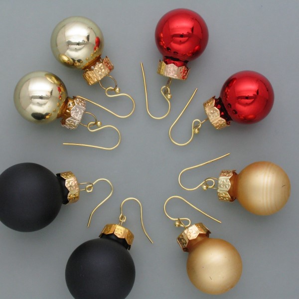 Christmas tree balls as earrings