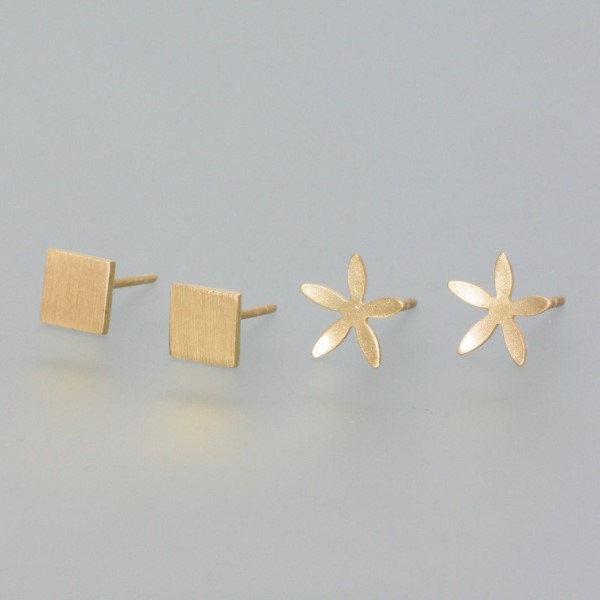 delicate ear studs made of real gold